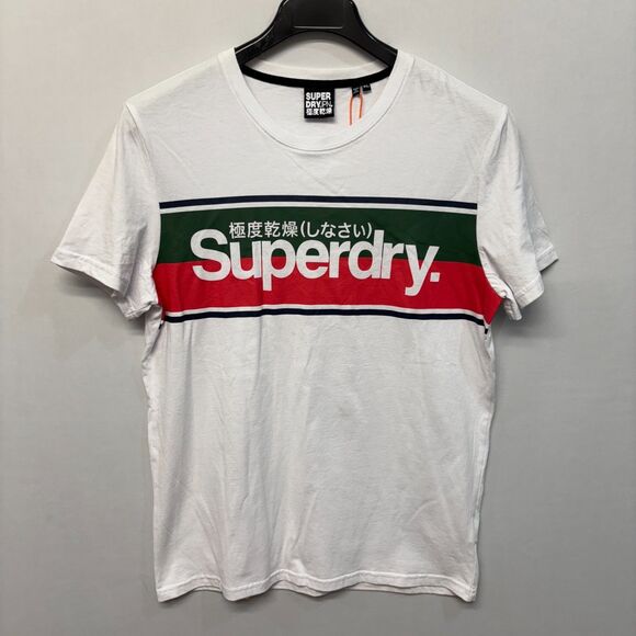 NWT Superdry Men Core Logo Stripe Tee T-Shirt Top Size XL X-Large C037 -28 - Picture 1 of 15
